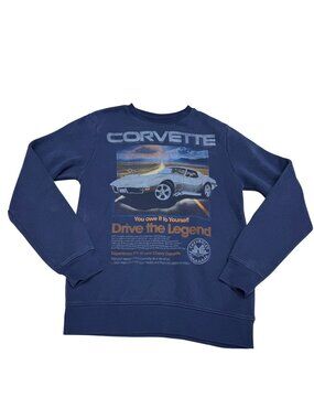Chevrolet Corvette Men's Licensed Moto Graphic Fleece Crew neck sweatshirt Sz S